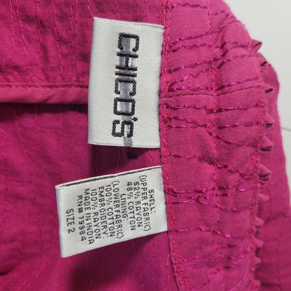 Womans Chicos Pink Embroidered Unconstructed jacket Size 2 - Picture 8 of 11